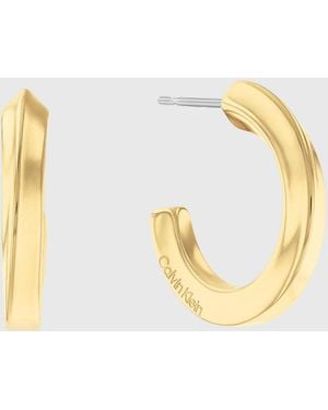 Calvin Klein Twisted Ring Hoop Earrings - Metallic