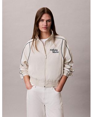 Calvin Klein Nylon-Jacke Mit Paspelierung - Weiß