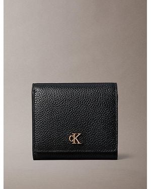 Calvin Klein Leather Rfid Monogram Wallet - Grey