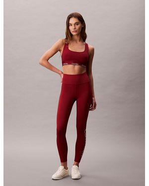 Calvin Klein Quick-Dry Medium Impact Sports Bra - Red