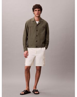 Calvin Klein Comfort Cotton Cargo Shorts - Brown