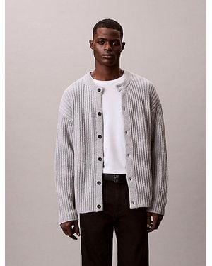 Calvin Klein Cárdigan holgado de canalé de mezcla de algodón - Multicolor