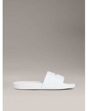 Calvin Klein Canvas Logo Sliders - Metallic