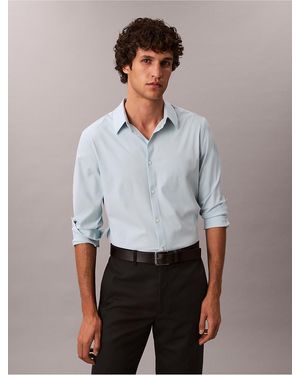 Calvin Klein Tech Stretch Slim Button-Down Shirt - Gray