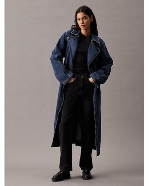 Calvin Klein Gabardina denim holgada - Azul