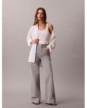 Calvin Klein Jeans Super High Rise Wide Leg Jeans - Grey