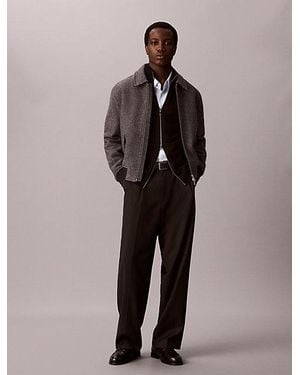 Calvin Klein Wool Bouclé Bomber Jacket - Multicolour