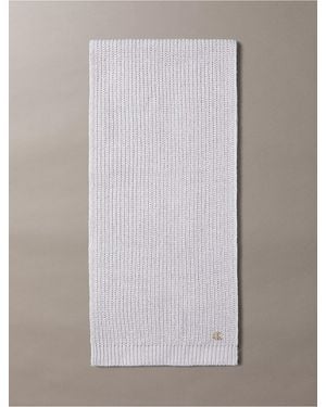 Calvin Klein Metallic Knit Scarf - Gray