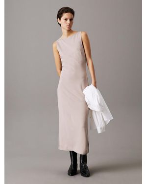 Calvin Klein Milano Jersey Cut Out Dress - Grey
