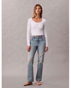 Calvin Klein High Rise Straight Jeans - Grey