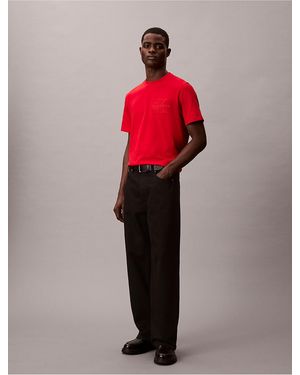 Calvin Klein Calvin Klein Velvet Monologo Relaxed T-Shirt - Pink