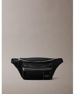 Calvin Klein Riñonera de nailon con logo distintivo granulada - Negro