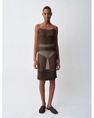 Calvin Klein Mabel Sheer Skirt - Brown