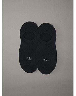 Calvin Klein Pack de 2 pares de calcetines invisibles con textura suave - Negro