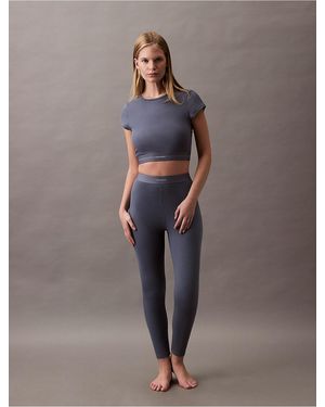 Calvin Klein Cotton Stretch Rib Leggings - Gray