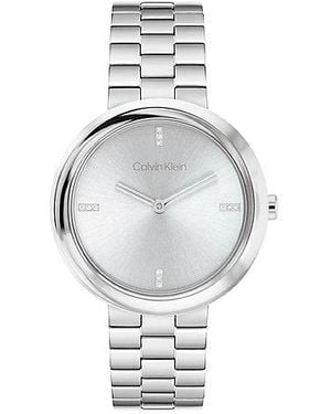 Calvin Klein Reloj de pulsera con bisel retorcido - Metálico