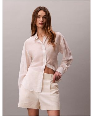 Calvin Klein Calvin Klein Voile Classic Button-Down Shirt - Pink