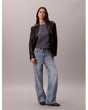 Calvin Klein Jeans Cotton Wool Textured Logo Jumper - Multicolour