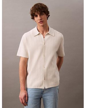 Calvin Klein Jacquard-Mesh-Shirt Mit Kurzen Ärmeln - Mehrfarbig