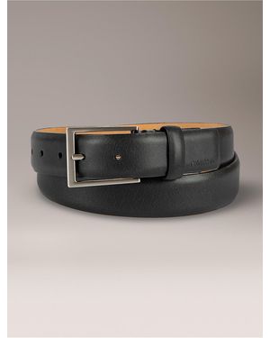 Calvin Klein Embossed Logo Harness Buckle Belt - Gray