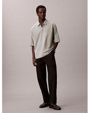Calvin Klein Pima Cotton Polo Shirt - Natural