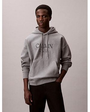 Calvin Klein Premium Fleece Calvin Graphic Hoodie - Grey