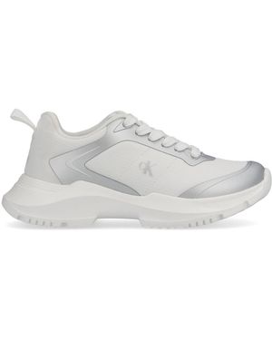 Calvin Klein Kids Signature Ck Logo Trainers - White