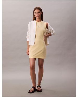 Calvin Klein Calvin Klein Logo Graphic Mini Tank Dress - Natural