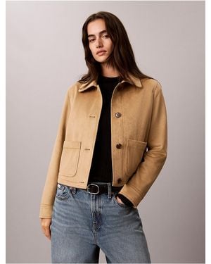 Calvin Klein Faux Suede Jacket - Blue