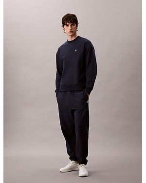 Calvin Klein Badstofkatoenen Monogram Joggingbroek - Blauw