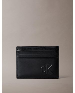 Calvin Klein Saffiano Leather Cardholder - Grey