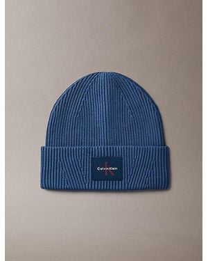 Calvin Klein Signature Logo Beanie - Blue