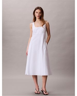 Calvin Klein Jeans Cotton Poplin Midi Dress - Purple