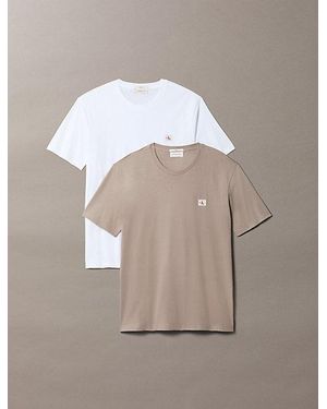 Calvin Klein Jeans 2 Pack Cotton Badge T-Shirts - Multicolour