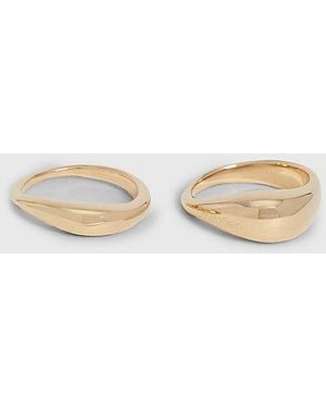 Calvin Klein Organische Vorm 2-Delige Ringenset - Naturel