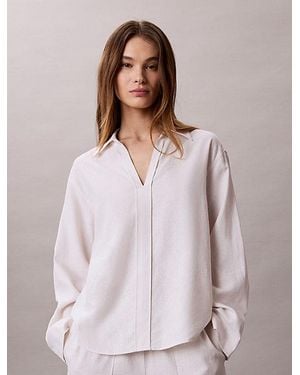 Calvin Klein Tuniek Overhemd Van Linnenmix - Meerkleurig