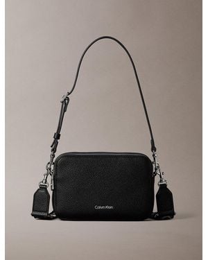 Calvin Klein 2 Strap Logo Crossbody Camera Bag - Black