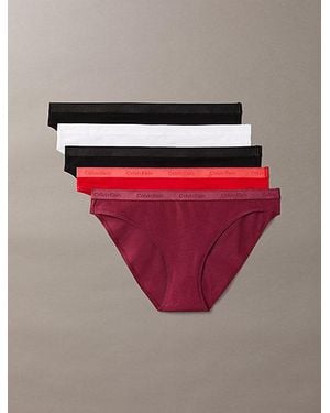 Calvin Klein 5 Pack Bikini Briefs Icon Logo - Red