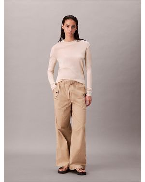 Calvin Klein Calvin Klein Cotton Cargo Pants - Natural