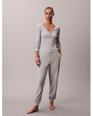 Calvin Klein Cotton Terry Blend Lounge Joggers - Grey