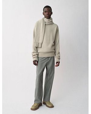 Calvin Klein Rex Cashmere Sleeve Scarf Jumper - White