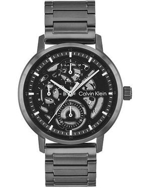 Calvin Klein Multifunctioneel Horloge Van Grijs Staal - Zwart