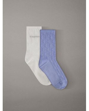 Calvin Klein 2-Pack Crewsokken Van Zachte Katoenstretch - Blauw