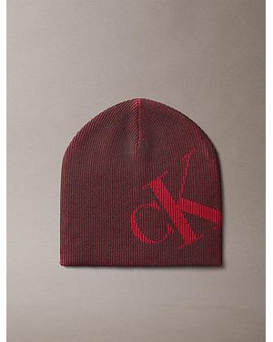 Calvin Klein Graphic Logo Scullcap Beanie - Red