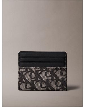 Calvin Klein Allover Monogram Card Case - Gray