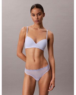 Calvin Klein Low Rise Thong Microfibre Stretch With Lace - Multicolour