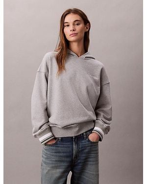 Calvin Klein Hoodie Aus French-Terry - Grau