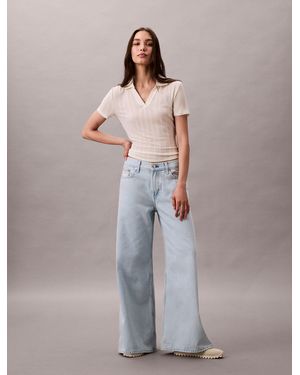 Calvin Klein Ultra Wide Leg Jeans - Grey