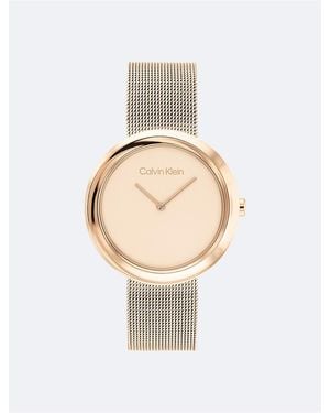 Calvin Klein Minimalist Twisted Bezel Watch - White