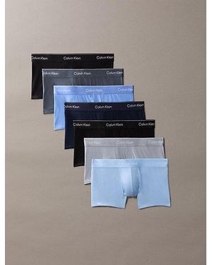 Calvin Klein 7 Pack Low Rise Trunks - Blue